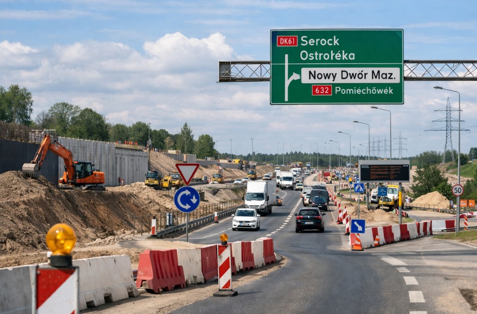 Duża inwestycja drogowa pod Warszawą. Kierowców czekają kolejne zmiany na DK61 Duża inwestycja drogowa pod Warszawą. Kierowców czekają kolejne zmiany na DK61
